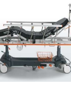 Hydraulic patient stretcher with a 4 part stretcher surface