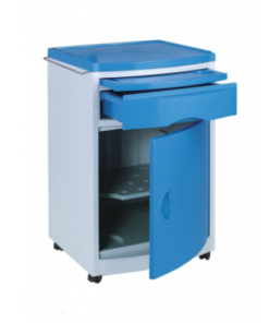 D-2 Plastic Bedside Cabinet on castors